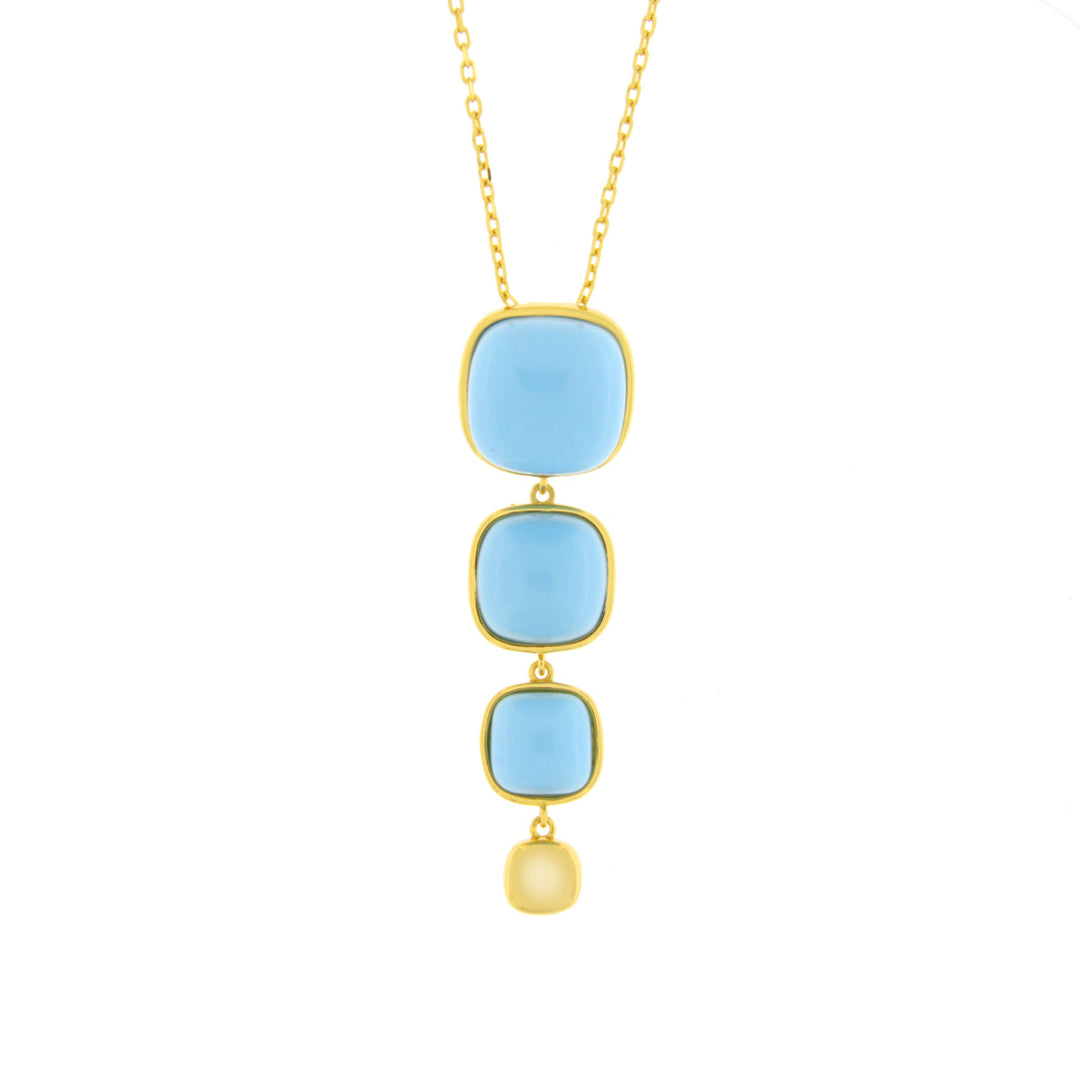 Collana in Argento 925 con pietre naturali turchesi