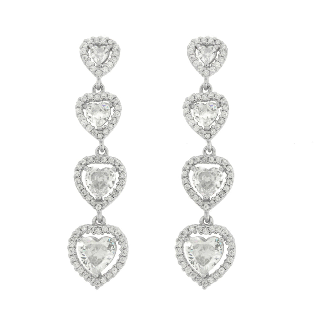 Orecchini in Argento 925 con cuori pendenti