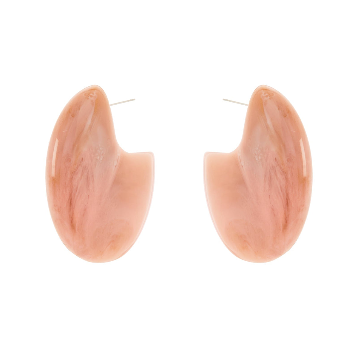 Orecchini mini dischetto trasversale Harper - Rosa