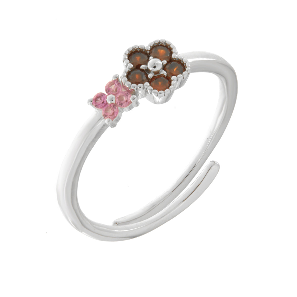 Anello in Argento 925 con fiore amaranto