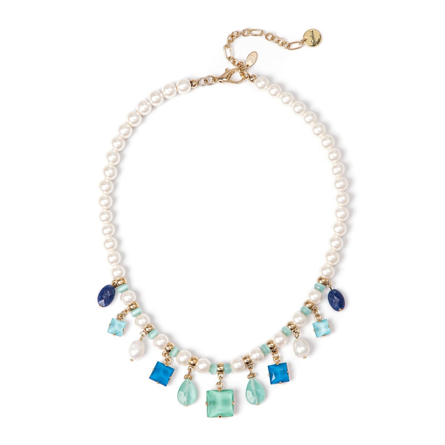 Girocollo perle e mini pendenti Sirens - Blu
