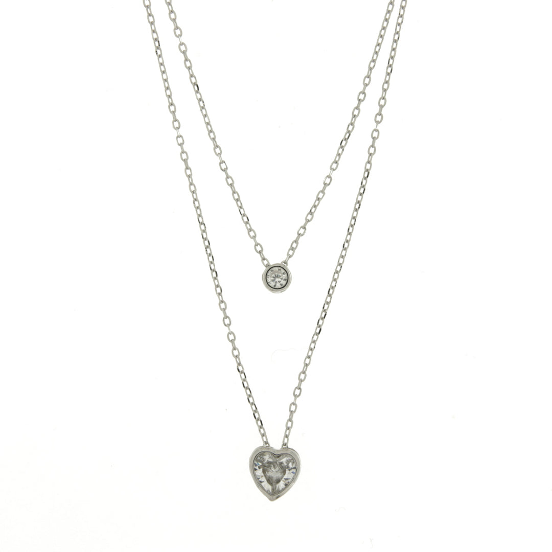 Collana in Argento 925 con cuore e punto luce
