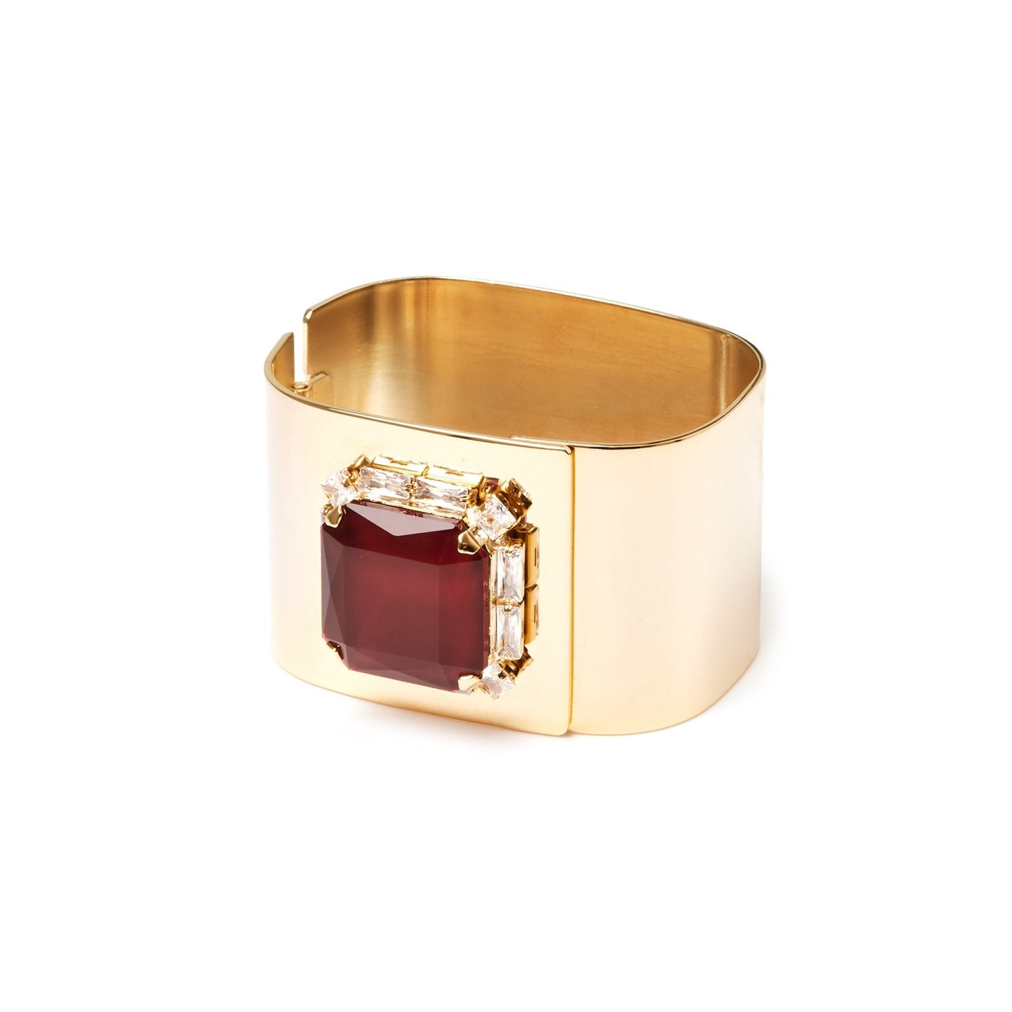 Bracciale rigido a fascia larga Semira - Rosso