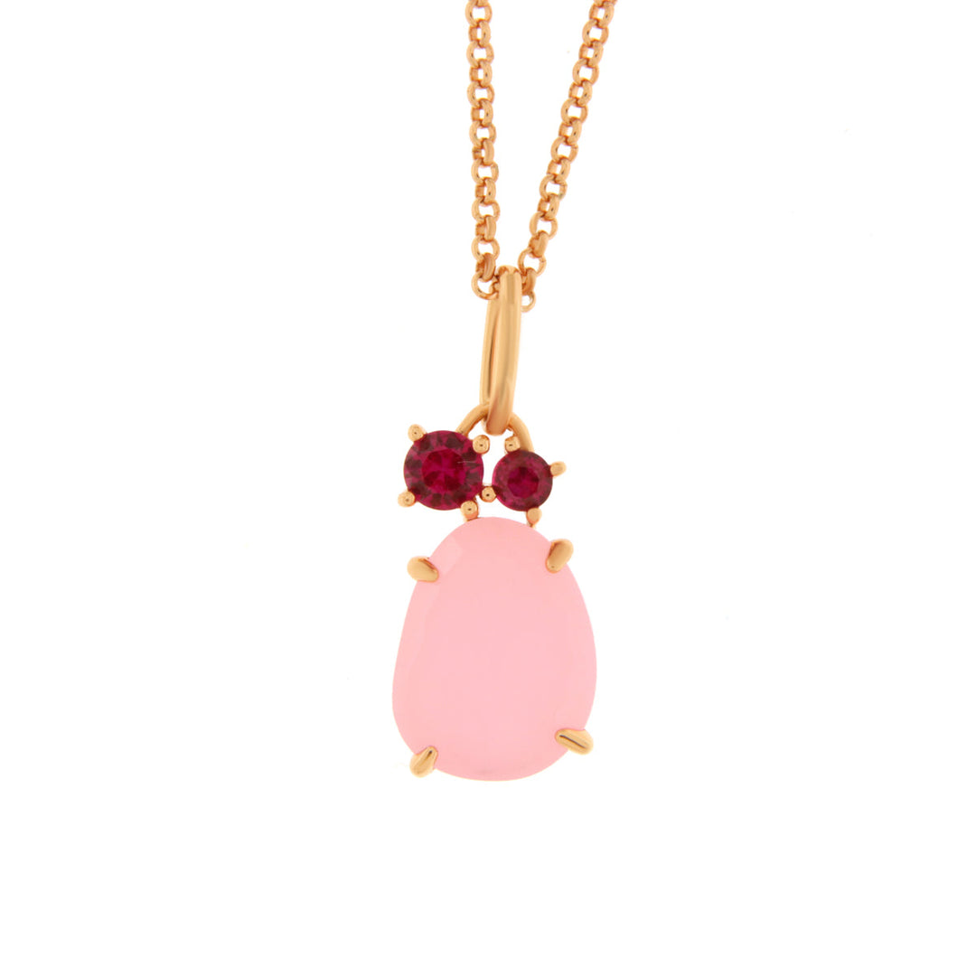 Collana in Argento 925 a forma di goccia rosa