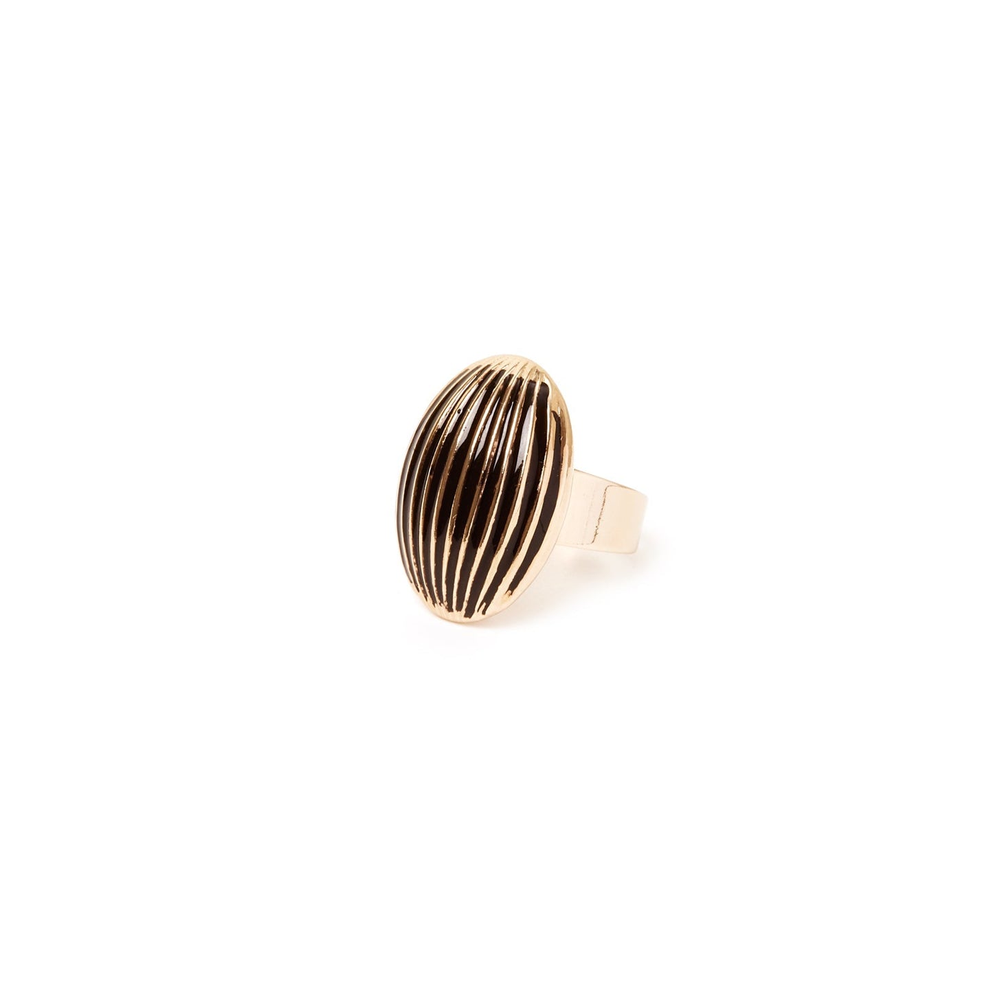 Anello ovale Malena - Nero