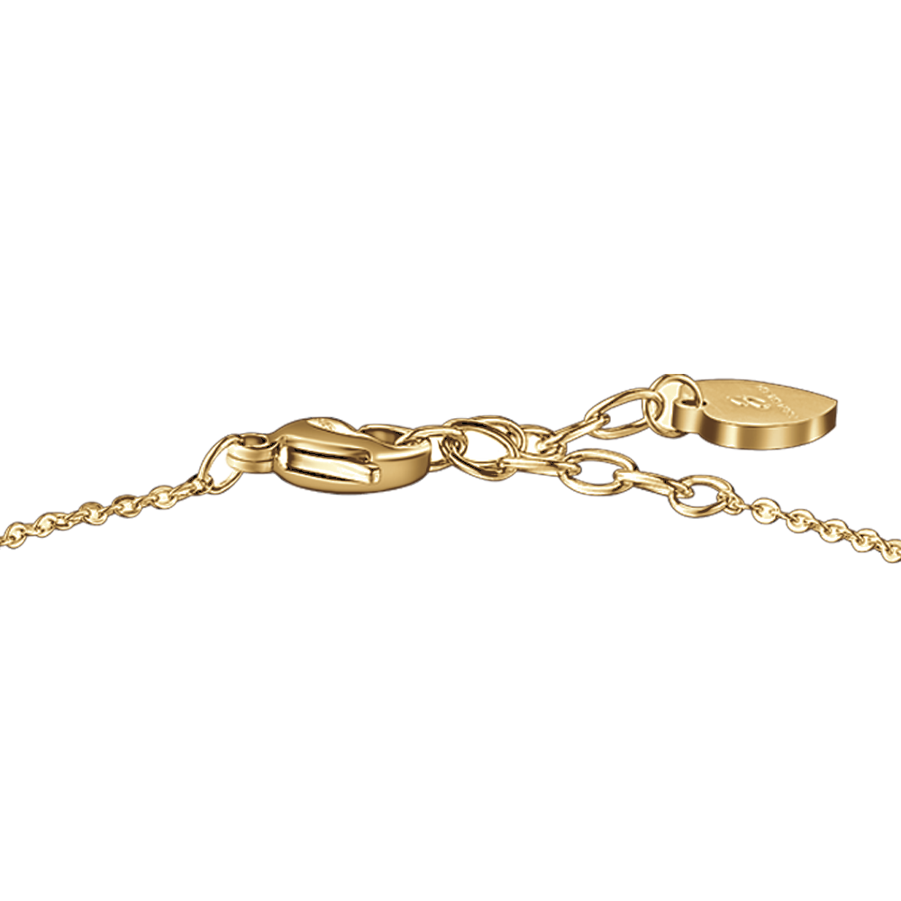 BRACCIALE DONNA IN ACCIAIO E IP GOLD CON CUORE CRISTALLO BIANCO