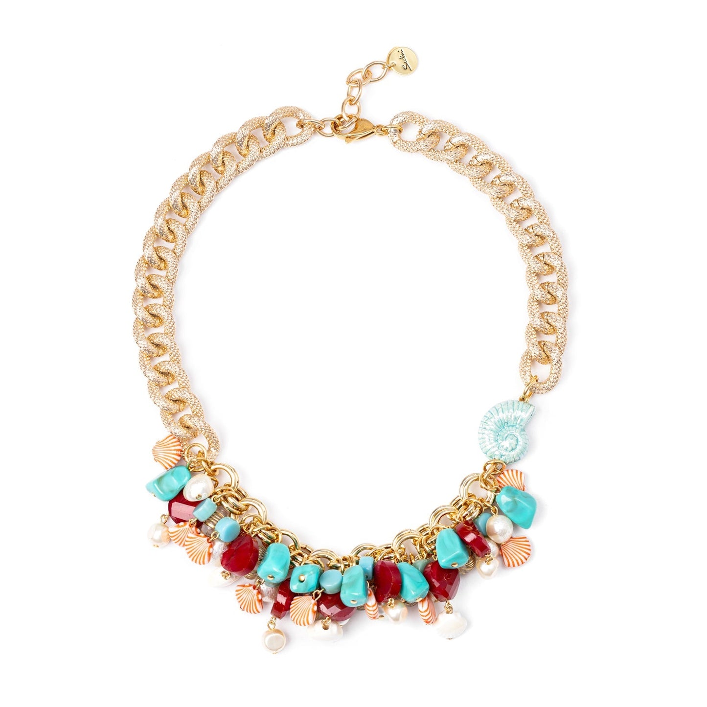 Collana corta groumette e pendenti Ondina - Multicolor