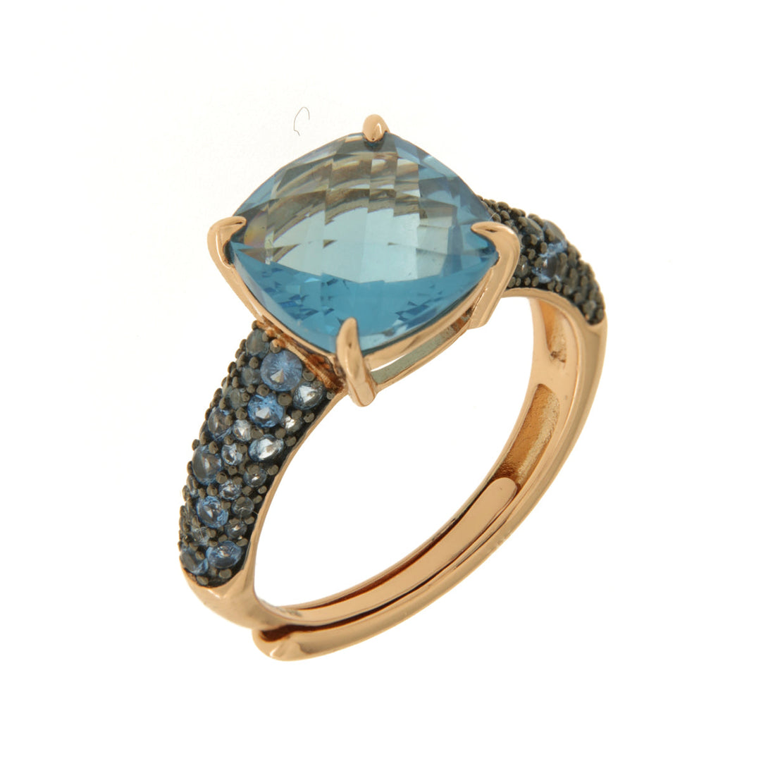 Anello in Argento 925 con zirconi blu