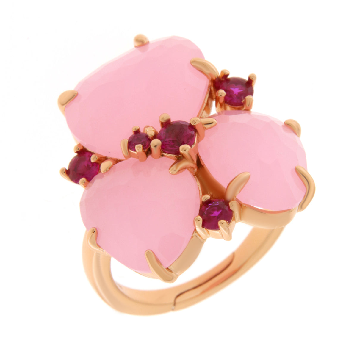 Anello in Argento 925 con cristalli rosa