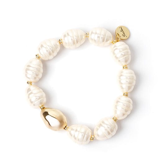 Bracciale elastico perle barocche Leila - Oro