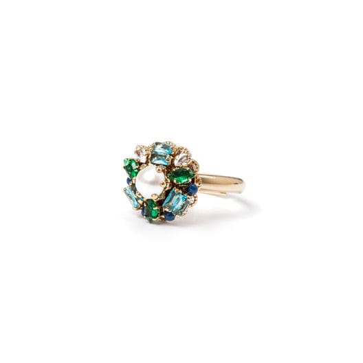 Anello con top a fiore Sirens - Blu