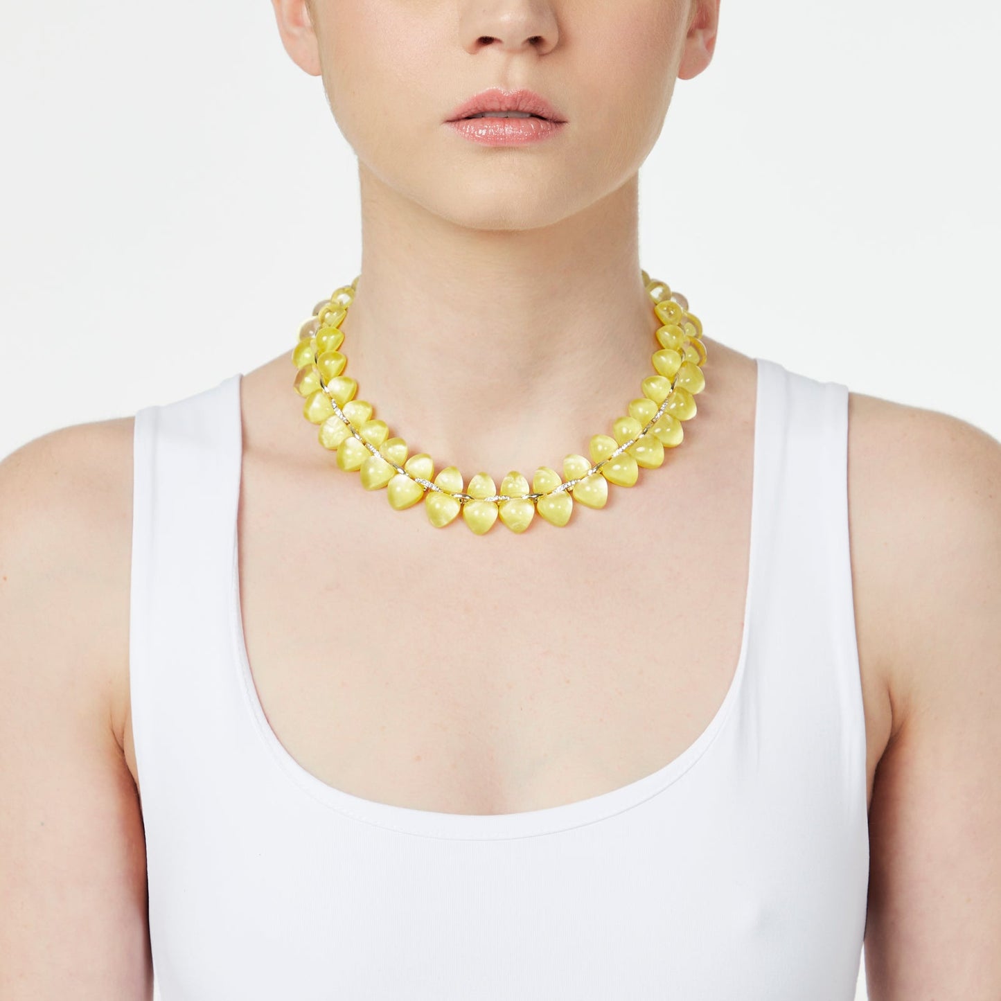 Collana corta con duplice filo Cocoon - Giallo