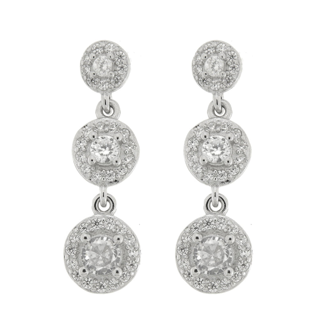 Orecchini in Argento 925 con cerchi pendenti zirconati