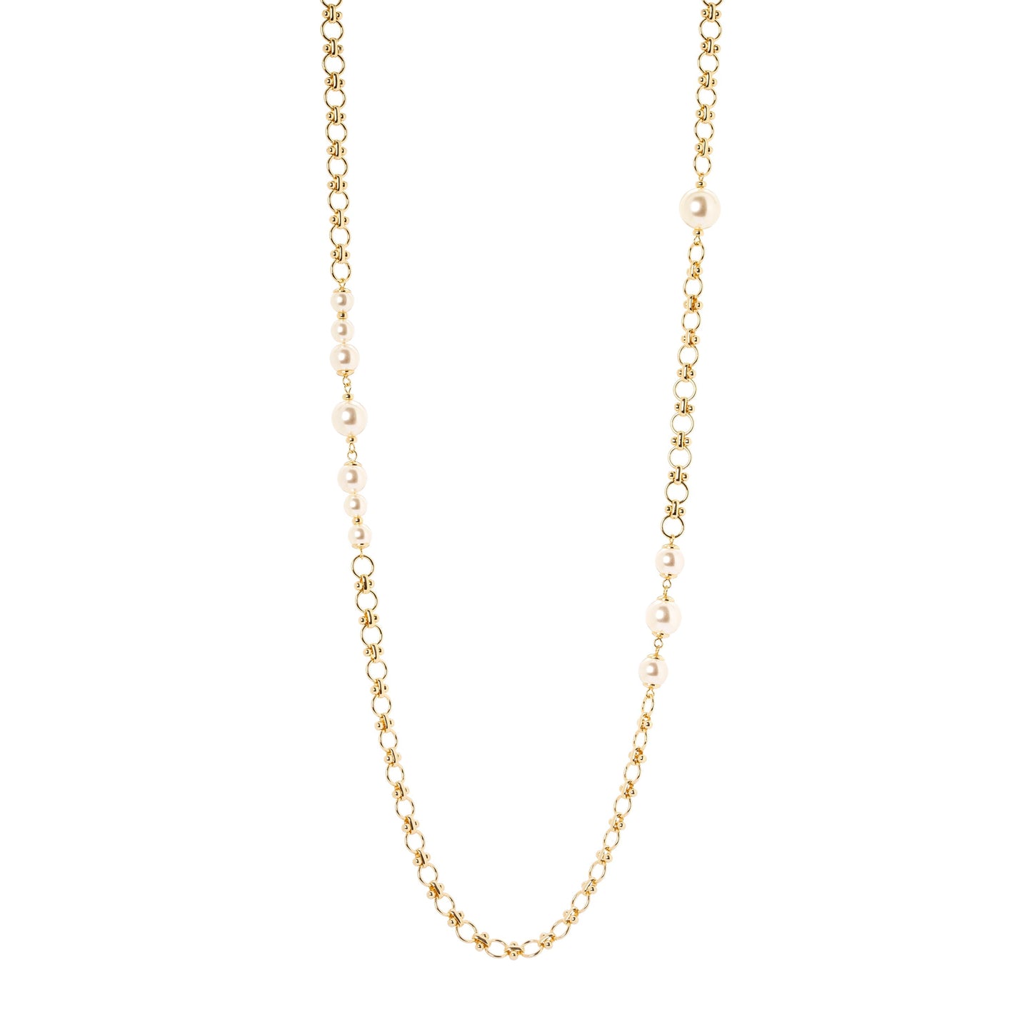 Collana lunga catena e perle Ninive - Oro