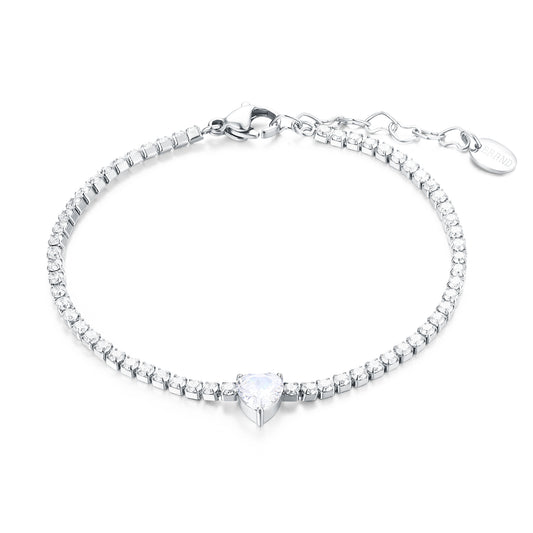 Bracciale tennis cuore bianco