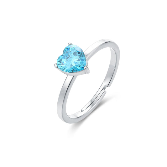 Anello cuore azzurro