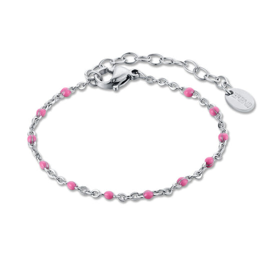 Bracciale Catena Smalto Rosa