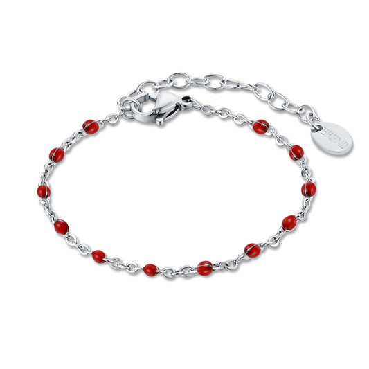 Bracciale Catena Smalto Rosso