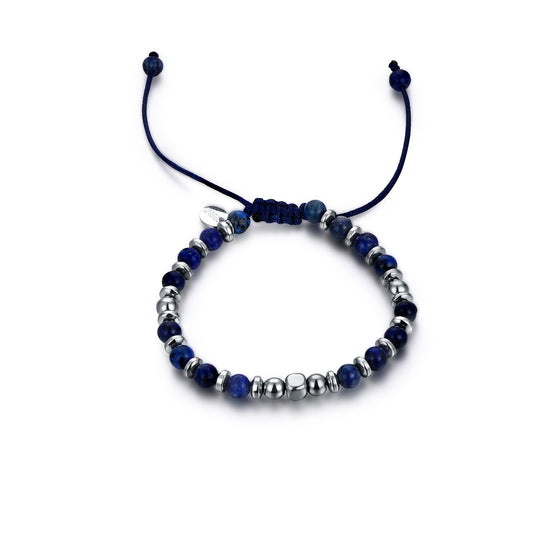 Bracciale Corda Pietre Blu