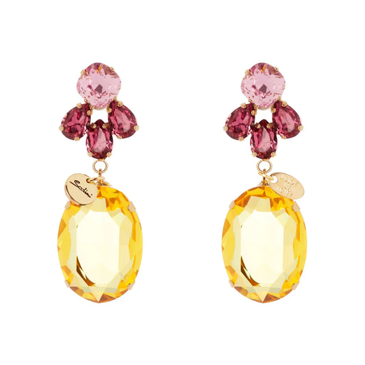 Orecchini cristalli e grande pendente Santa Margherita - Multicolor