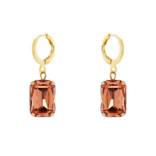 Orecchini cerchietto e cristallo emerald Santa Margherita - Rosa