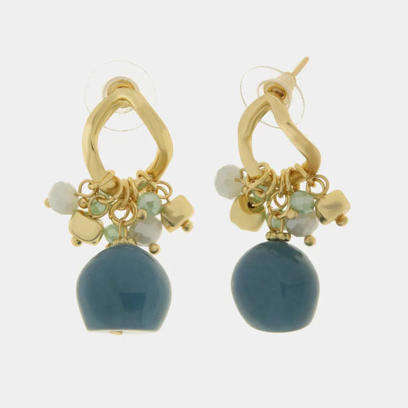 Orecchini in Metallo con pietre blu