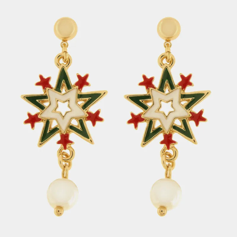 Orecchini in Metallo stelle colorate