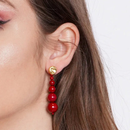 Orecchini in Metallo sfere graduali rosse
