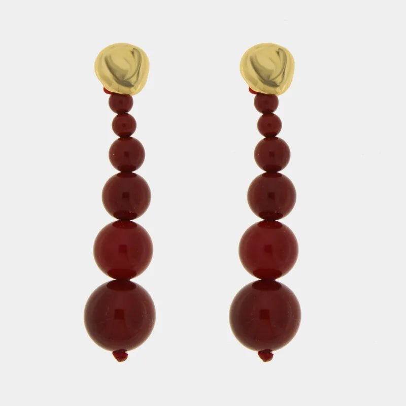 Orecchini in Metallo sfere graduali rosse