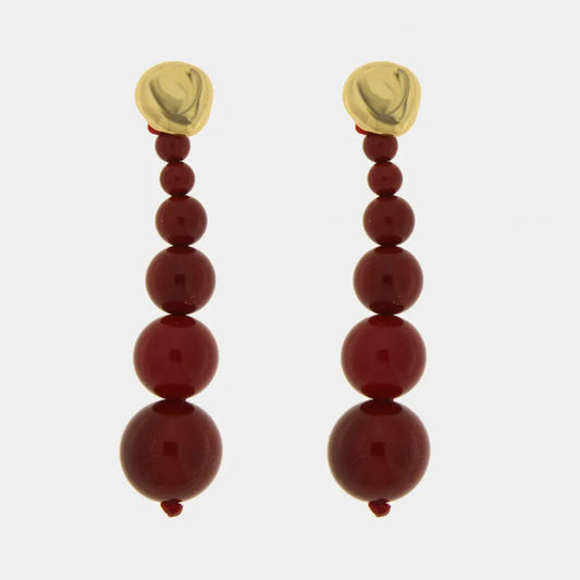 Orecchini in Metallo sfere graduali rosse