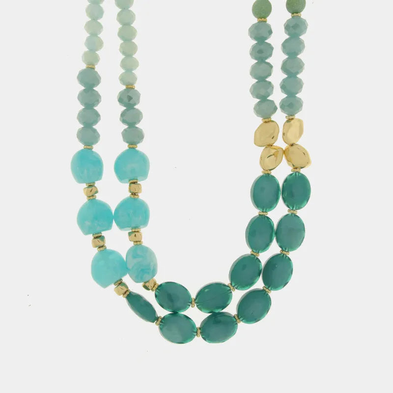 Collana in Metallo con pietre nelle sfumature del verde