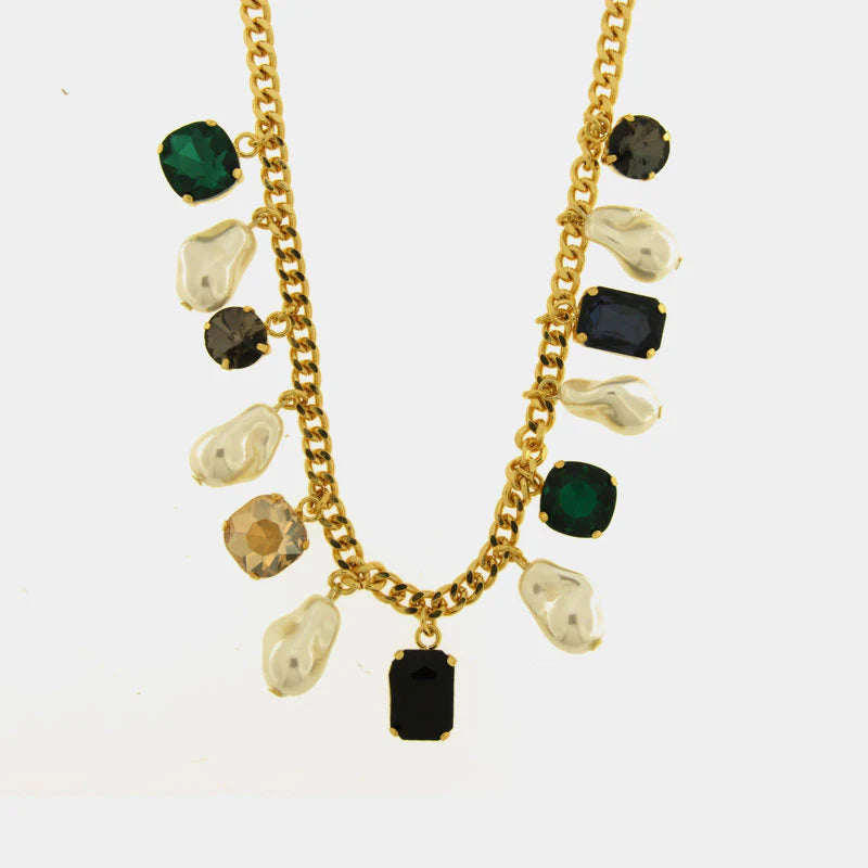 Collana in Metallo perle e cristalli