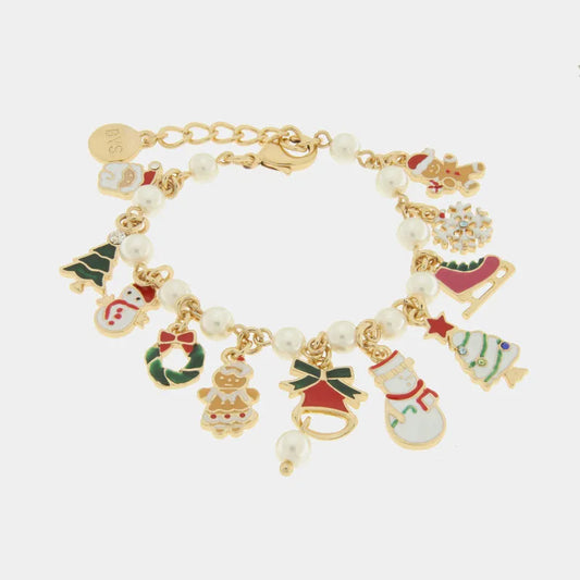 Bracciale in Metallo con ciodoli natalizi