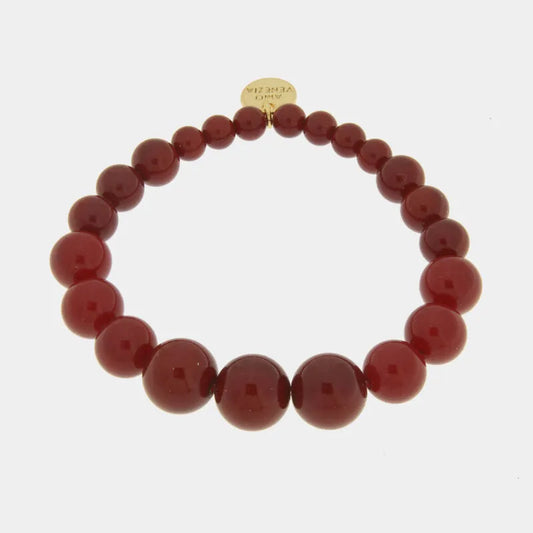 Bracciale in Metallo giro di sfere rosse