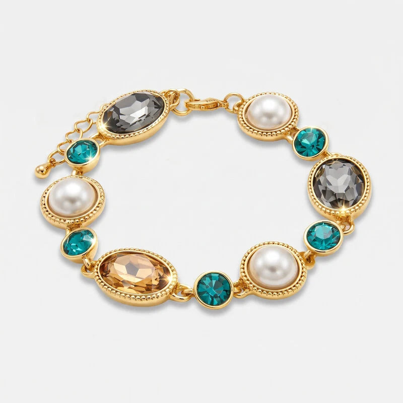 Bracciale in Metallo con pietre e cristalli