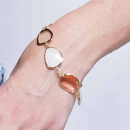 Bracciale in Metallo con pietra color pesca