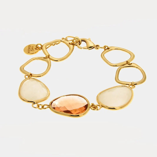 Bracciale in Metallo con pietra color pesca