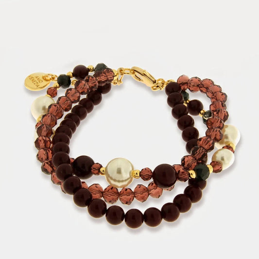Bracciale in Metallo con perline bordeaux