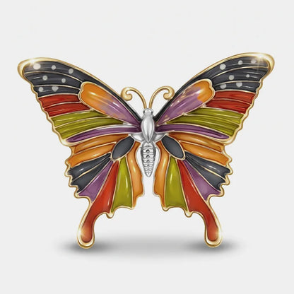 Spilla in Metallo magnetica farfalla multicolore smaltata