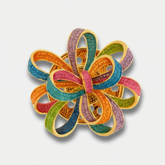 Spilla in Metallo magnetica fiocchi colorati smaltati