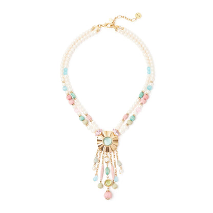 Collana corta due fili e frangia Tarocchi - Multicolor