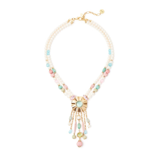 Collana corta due fili e frangia Tarocchi - Multicolor