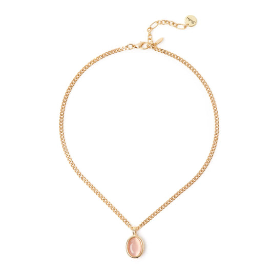 Girocollo groumette e cabochon Tarocchi - Rosa