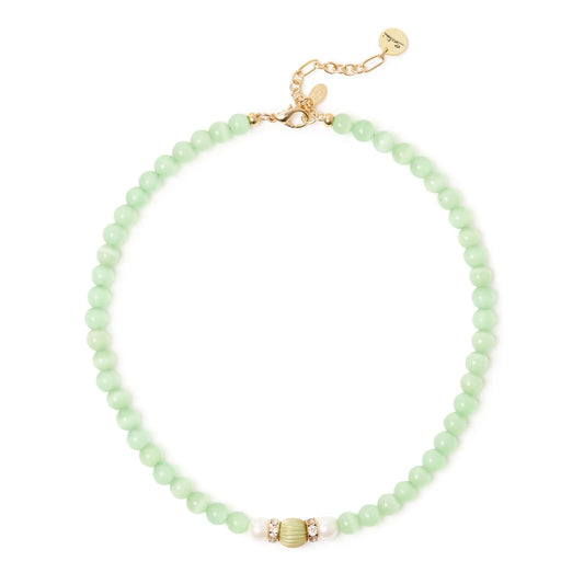 Girocollo sfere e splendente segmento Tarocchi - Verde