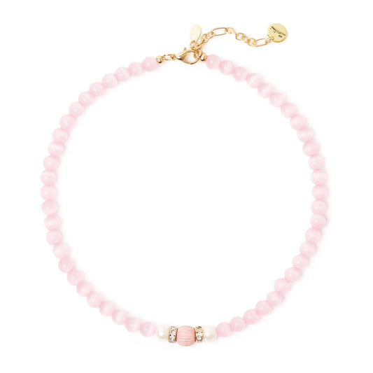 Girocollo sfere e splendente segmento Tarocchi - Rosa