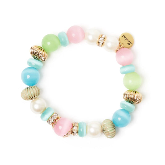 Bracciale elastico sfere, strass e bonbon Tarocchi - Multicolor