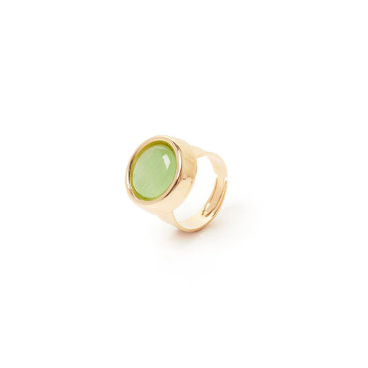 Anello con cabochon incassato Tarocchi - Verde