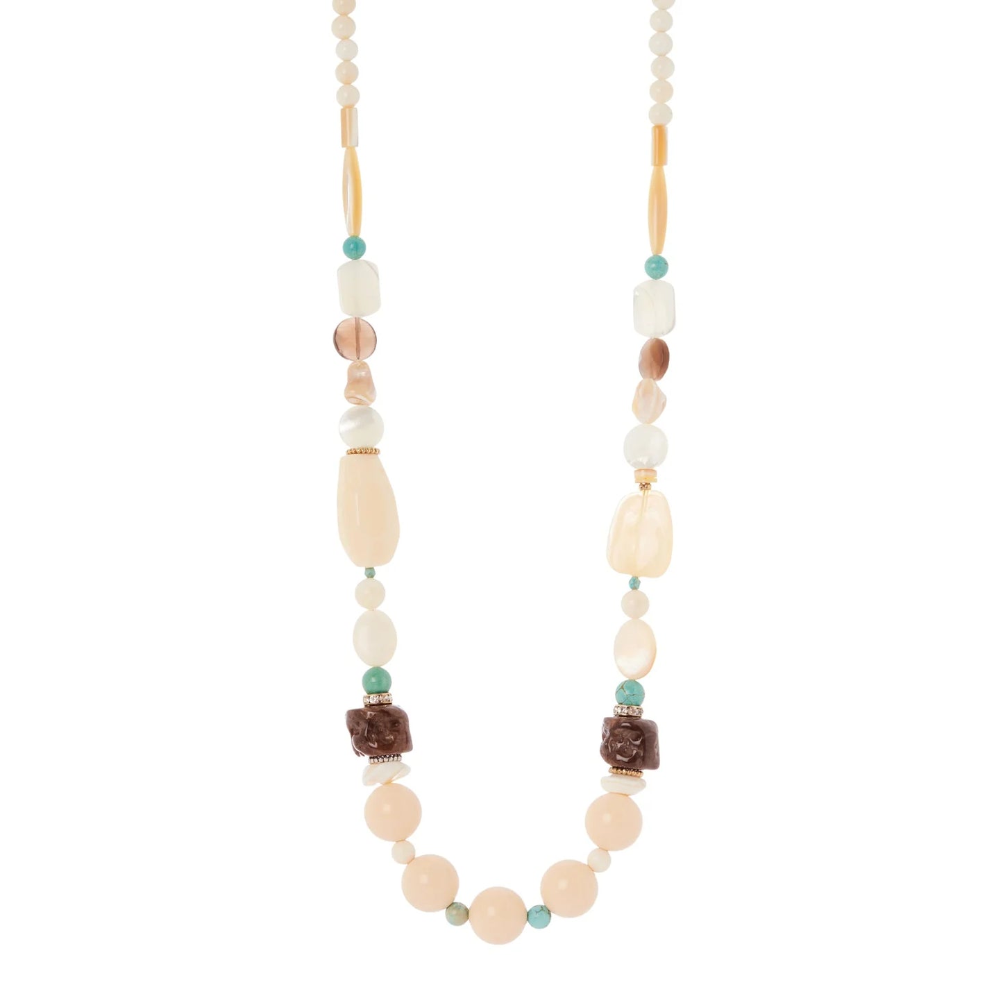 Collana lunga boule, sassolini e bonbon Maresia - Multicolor