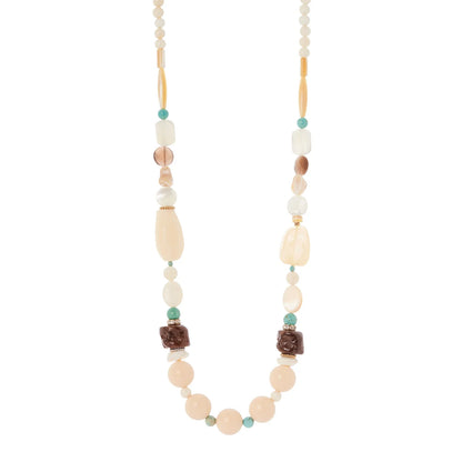 Collana lunga boule, sassolini e bonbon Maresia - Multicolor
