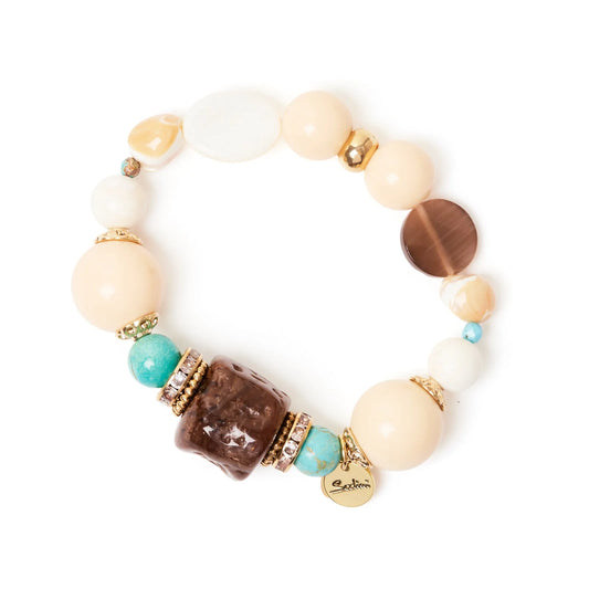 Bracciale elastico grandi sfere Maresia - Multicolor